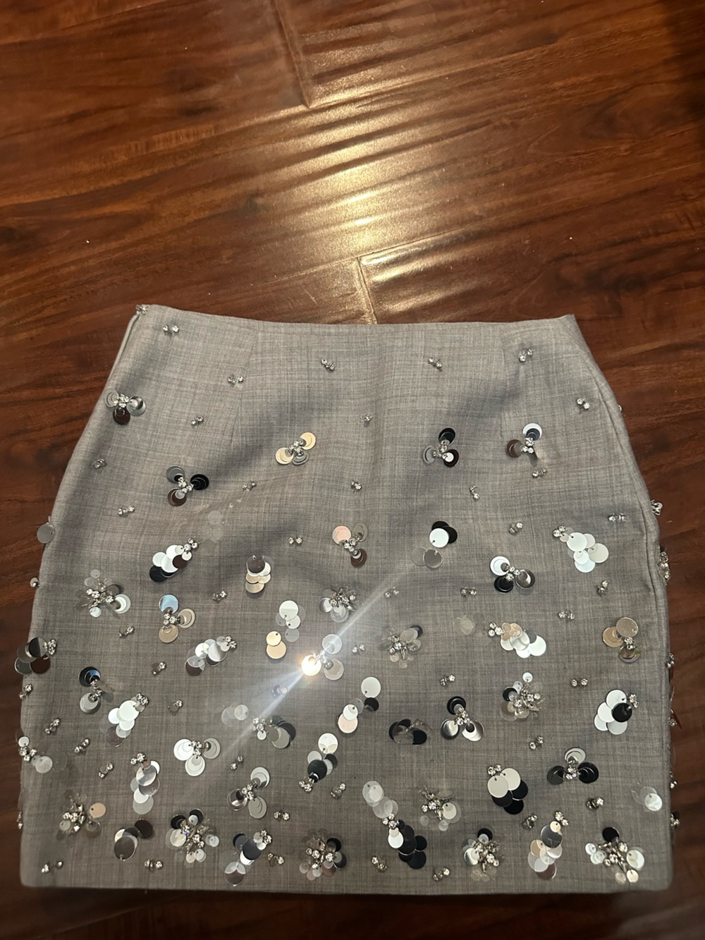 Simkhai Embellished Gray Sequin Women's Skirt